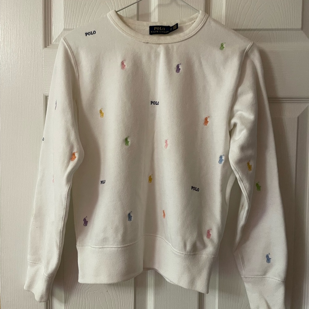 polo ralph lauren  allover embroidered sweatshirt